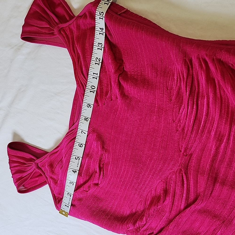 Zac Posen Womens Fuchsia Ruched Mini Dress Size Medium Bodycon Stretch - Picture 6 of 10